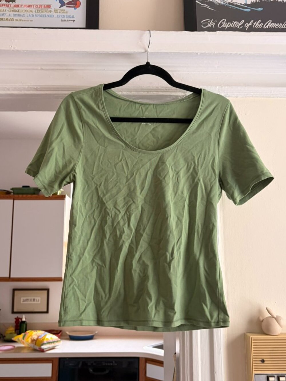 Everlane, green scoop-neck top